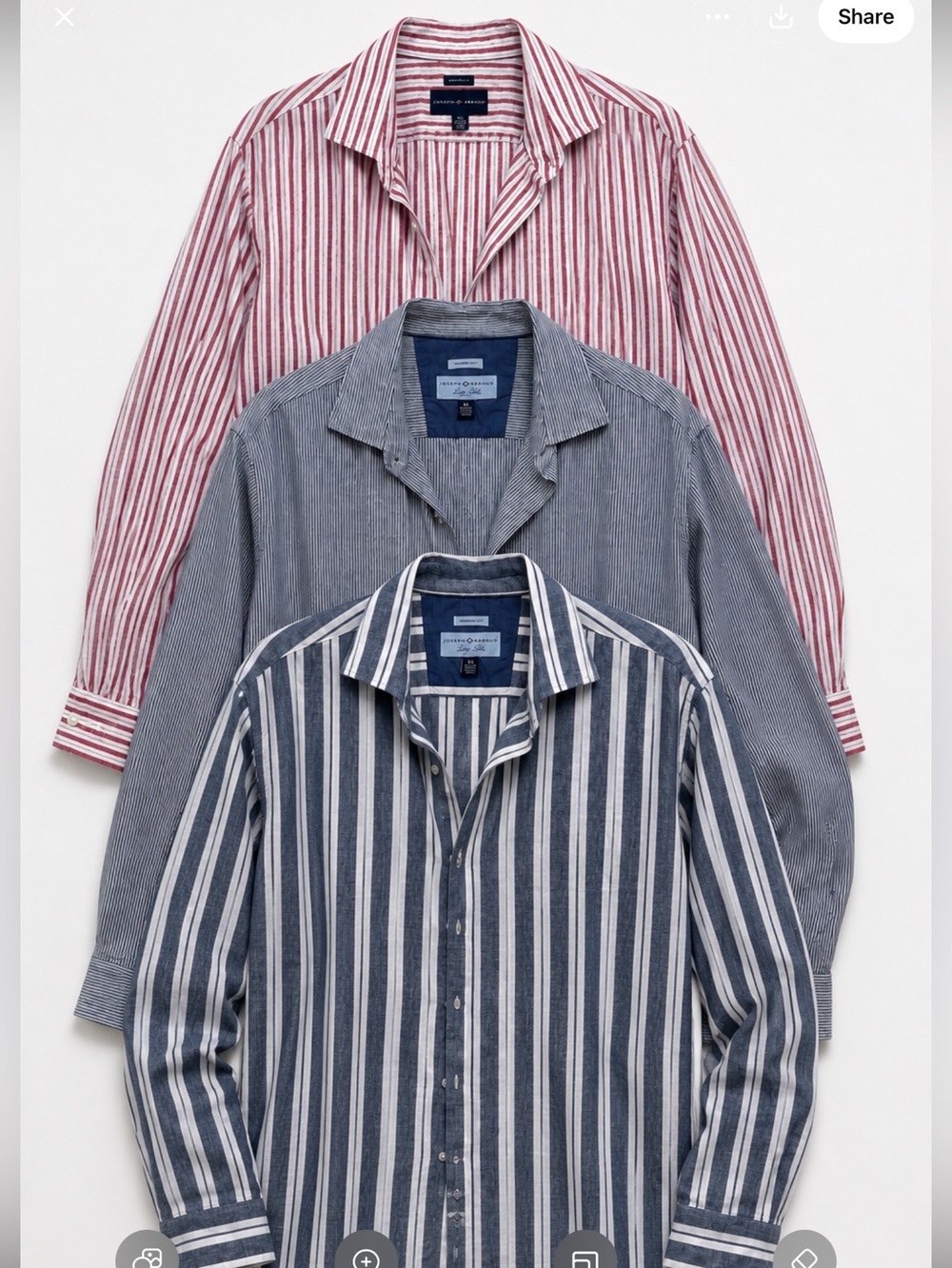 (3) Joseph Abboud Men's Linen Blend Button-Down Shirt